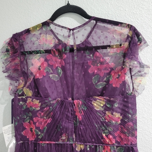 MAC DUGGAL 2143  Floral Flutter Sleeve Midi Dress NWT Size 4 - Picture 8 of 12